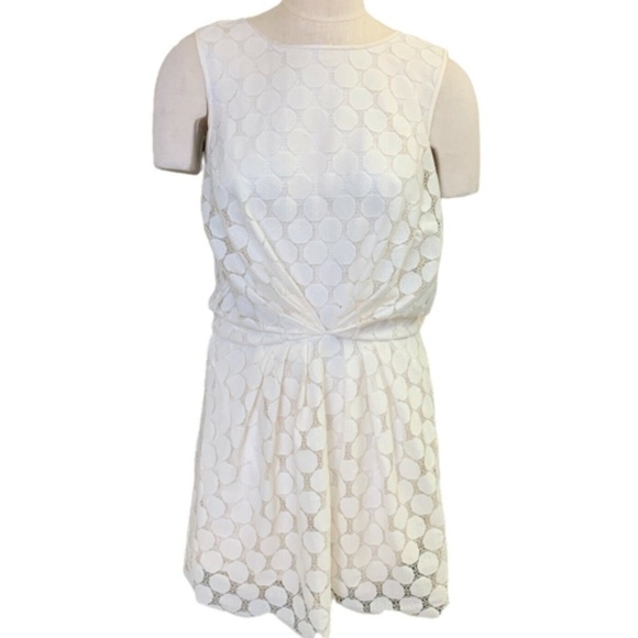 Ali Ro Lace Knot-Front Dress Sleeveless Lined Ivory Sz 8 Roaring 20s #257H - Picture 1 of 7